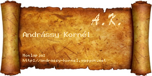 Andrássy Kornél névjegykártya
