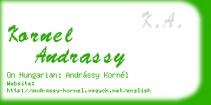 kornel andrassy business card