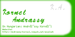 kornel andrassy business card